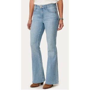 Democracy Absolution Size 12 Light Wash Flare Bootcut Jeans Stretch Denim $98